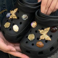 DIY Crystal Stone Shoe Charms Set for Girls Handmade Designer Quality Garden Shoe Decorations Gift with Hole for Easy Attachment