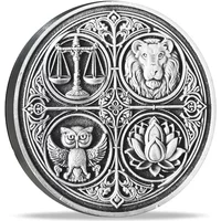 The Four Cardinal Virtues Stoic Coin: Emblem of Christian Ethical Principles — Inspirational Reminder for Stoicism Enthusiasts