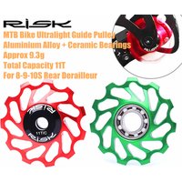 RISK Alloy Ceramic Bearings Bicycle Rear Derailleur Jockey Wheel MTB Road Bike Ultralight Guide Pulley 11T