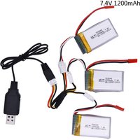 7.4v 1200mah 703048 Lipo Battery with USB Charger For MJXRC X600 U829A U829X X600 F46 X601H JXD391 FT007 RC toys accessory 7.4V
