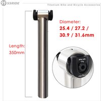 No Logo Titanium Seatpost Light Weight 25.4 27.2 30.9 31.6mm Matte Black MTB/Road Bike Seatpost 350-450mm Bicycle Parts
