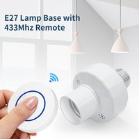 Smart Light Switch RF 433Mhz Led Bulb Holder E27 E26 Lamp Base Socket with Remote Control AC85-265V Wireless Switch for E27 Bulb