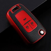 Leather Car Folding Key Case Cover for Chevrolet Cruze Aveo Trax Sail Malibu Captiva Opel Vauxhall Astra J Corsa Insignia Mokka