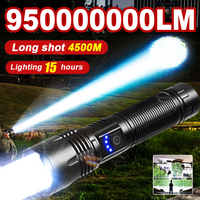 95000000LM Super Bright LED Flashlight Long Range 4500M Powerful Torch Rechargeable Outdoor Flashlight Camping Fishing Lantern