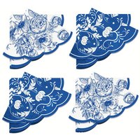 Vintage Blue Flowers Paper Napkins Wedding Disposable Tableware Serviettes Tissues Baby Birthday Party Dinner Table Decor