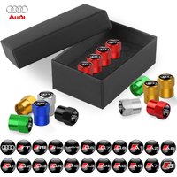 Car Styling 3D Aluminum Metal Car Wheel Tire Valve Cap Cover for AUDI RS S SLINE A3 A6 Q3 quattro Q7 TT A1 A2 A3 A8 A7 S3 S4 S6