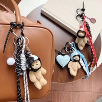 Heart Shaped Leather Plush Silicone Cord Chain Key Pendants Women Charm Bag Pendant Couple Key Ring Kid Toy Gift Key Jewelry