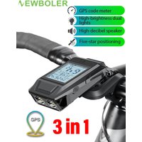 AliExpress NEWBOLER 4 Mode Bike Light Lamp Bicycle Computer 3-in-1 Horn Flashlight Cycle Bike Speedometer Led Front Lights Cycling Headlight 