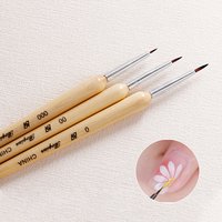 3PCS Set Wooden Handle Nail Art Liner Brushes for Drawing Painting Flowers French Nail Design Petal & Leaves Gel Polish DIY
