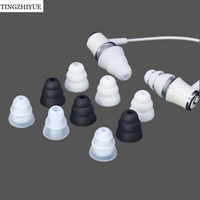 3 Flange Noise Cancelling Eartips Earpads Eargels, for with Inside Diameter 4mm-5.5mm Earbuds in-ear Earphones (inner hole 4mm)