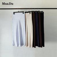 French Vintage Women's Satin Skirt Elegant Luxury New Fashion Slim Fit Office Ladies Mermaid Skirts Casual A-Line Long Skirt