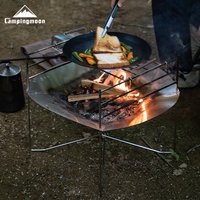 SOLO-A3 stainless steel fire table with three adjustable bridges, portable and foldable camping barbecue grill