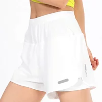 Fitness Yoga Shorts Women Quick Dry Reflective Running Shorts with Mesh Pouch M-5XL