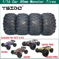 4PCS/lot 12mm Hex Monster Truck Wheel Tires for SCY 16101 Pro 16102 Pro 1:16 14210 1:14 MJX Off Road Tyres RC Car Upgrade Parts