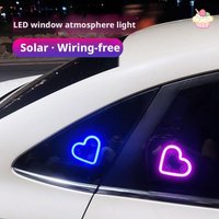 Solar Heart Neon Light – Triangle Car Window LED Lamp, Rear Window Illuminated Decoration, Atmosphere Night Light for Auto Inter