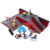 Newest Finger Skateboard Stadium DIY Mini Finger Skatepark Ramp Track Stairs Slopes Venue Combination Digit Deck Fingertip Toys