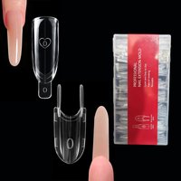 Rocket Sandwich 120 Pieces Transparent Nail Mold No-Clip Extension Nail Mold Upper and Lower Nail Mold Quick Extension Nail Art Tool