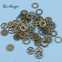 36pcs Mixed Size Antique Colors Metal Mechanical Steampunk Cogs Gears Charms Pendant For DIY Jewelry Making Accessory