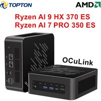 Topton Gaming Mini PC AMD Ryzen AI 9 H 465 ES HX 370 ES 7 PRO 350 ES OCuLink USB4 2x2.5G LAN Desktop Computer Windows 11 WiFi6E