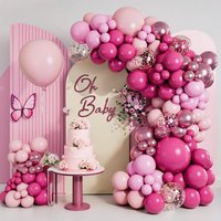 108pcs pink latex balloon wreath set, suitable for wedding season, birthdays, fashion parties, and bridal gift events