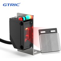 GTRIC Square Photoelectric Sensor Switch Retro-reflective 10-30VDC 3-wire Sensing Distance 4M NPN PNP Infrared Photocell Switch