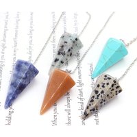 Natural Stone Quartz Agates Pendant Reiki Healing Cone Amethyst Reiki Crystals Charm Pendulum Pendants For Divination Dowsing
