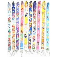 10Pcs/lot Disney Snow White Phone Lanyard for ID Card Gym USB Badge Holder Car Key Cartoon Neck Wrist Band Anti-lost Strap