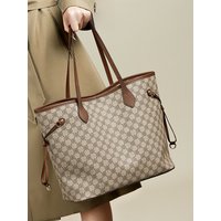 Fashionable Large Capacity Women's Tote Bag Handbag Floral Print Casual Single Shoulder Bag Soft PVC Material Zipper Closure