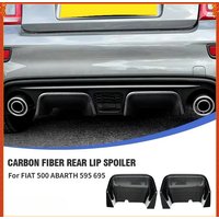 For FIAT 500 Abarth 595 695 Real Dry Carbon Fiber 2016+ Exterior Rear Lip Spoiler Diffuser Decoration Modification Accessories