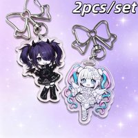 2pcs/set Yami Kawaii Anime Girl Acrylic Keychain Cute Cartoon Character Bag Charm Backpack Pendant Decor Accessories Fans Gift