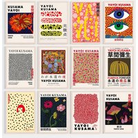 Yayoi Kusama Pumpkin Works Affiche Impression Peinture Art Mural Abstrait Peinture Nordique Salon Décoration de La Maison