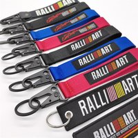 Metal/Nylon Strap Key Chain Car Keychain Ring Strap Wrist Keyring For Mitsubishi Ralliart Outlander Lancer 10 EX ASX Pajero L200