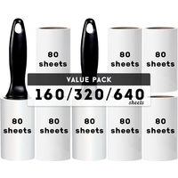 640/320/160 sheets, Lint Roller, Pet Hair Remover Roller, Lint Roller Refills, Tearable Sticky Lint Roller, Lint Rollers for Pet