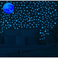 Luminous Stars Moon Wall Stickers for Home Kids Bedroom Living Room Decorations Fluorescent Decals Glow in the Dark Starry Sky