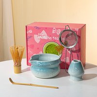 5/8PCS Matcha Whisk Set Matcha Set Matcha Kit for Ceremony Matcha Tea Set Matcha Whisk and Ceramic Bowl with Matcha Scoop&Sifter