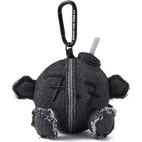 13cm Kawaii In Stock Black Denim Ball Peripheral Plush Keychains Coal Stove Pendant Plush Toy Christmas Birthday Gift For Fans