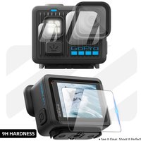 9H Hardness Glass for Gopro Lit Hero, Screen & Lens Protector Clear Ultra-HD Tempered Glass Anti-scratch Film Accessories