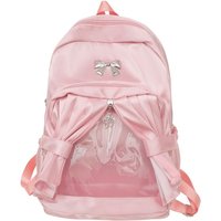 Fashion Large Capacity Transparent Pocket Curtain Backpack Clear Creative Cotton Itabag Nylon Bow Badge Display Ita Bag JK