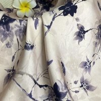 High Count Ling Luo Brocade Pure Cotton Silk Blend Fabric Cool Breathable Silky Soft Skin Friendly Dress Suits Material Textile