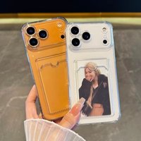 Luxury Soft Card Bag Phone Case For iPhone 17 16 15 14 13 12 11 Pro Max Air X XS Max XR 7 8 Plus SE 3 Transparent Bumper Cover