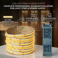 320LEDs/m COB LED Strip Light with power supply High Density Flexible FOB COB Lights Tape White Warm neutral Linear DC12V/24V