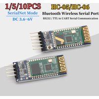 1/5/10PCS HC-05 HC-06 Master-Slave 6Pin/4Pin Integrated Bluetooth Transceiver Serial SerialNet Module For Arduino