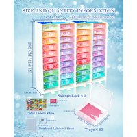 ForeverYoung 3-in-1 Diamond Painting Storage Tray Set (40 PCS) – 2 Vertical Racks with Lockable Trays, DMC Color/Number Labels