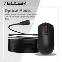 TEUCER Wired Home Extension Cable Mouse 2m 3m 5m High Sensitivity Office Mice Computer Peripherals