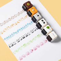 Drawing Doodle Graffiti Animals Rolling Stamp Roller Sealing Handle Brush Cartoon Roller Seal Panda DIY Handcraft