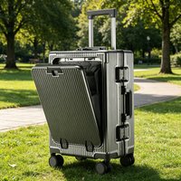 20 inch grote capaciteit reiskoffers multifunctionele koffers met cijferslot op wielen vooropening reistas