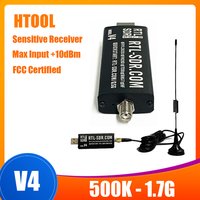 RTL-SDR V4 Software Defined Radio Receiver FCC Certified with +10dBm Max Input for Wireless Monitoring And Ham Radio 500K - 1.7G