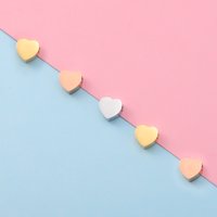Fnixtar 20Pcs Heart Beads Charms Mirror Polish Stainless Steel Beads For DIY Making Necklace Braid Bracelets Anklet Christmas