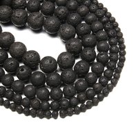 Natural Stone Lava Volcanic Stone Beaded Round shape Loose Spacer Bead for Jewelry Making DIY Bracelet Necklace Accessories