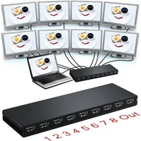 4K 1x8 HDMI Splitter 1 in 8 Out HDMI Video Distributor Converter Multi Screen Display for PS4 Xbox Camera Laptop To TV Monitor